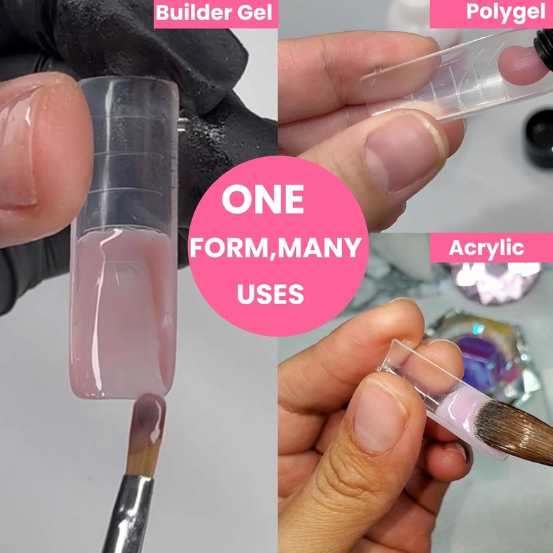 GlimightyX Straight Flat Toe Dual Forms for Polygel, Square Toenail Molds Reusable Natural,Toe Nail Tips for Polygel Builder Gel Acrylic Extension with French Guidelines,12 Sizes 120Pcs - Image 4